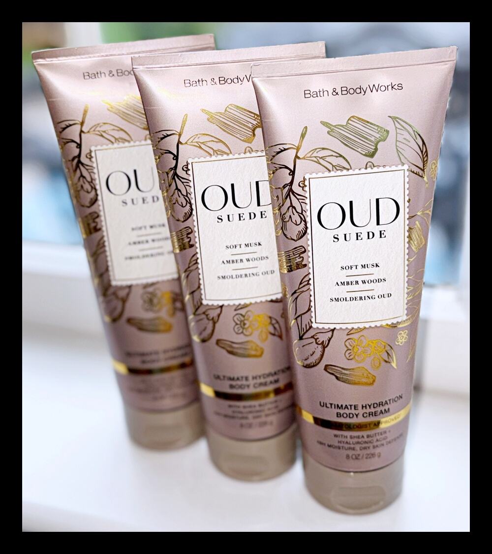 Bath & Body Works Oud Suede 8 oz Ultimate Hydration Body Cream x3